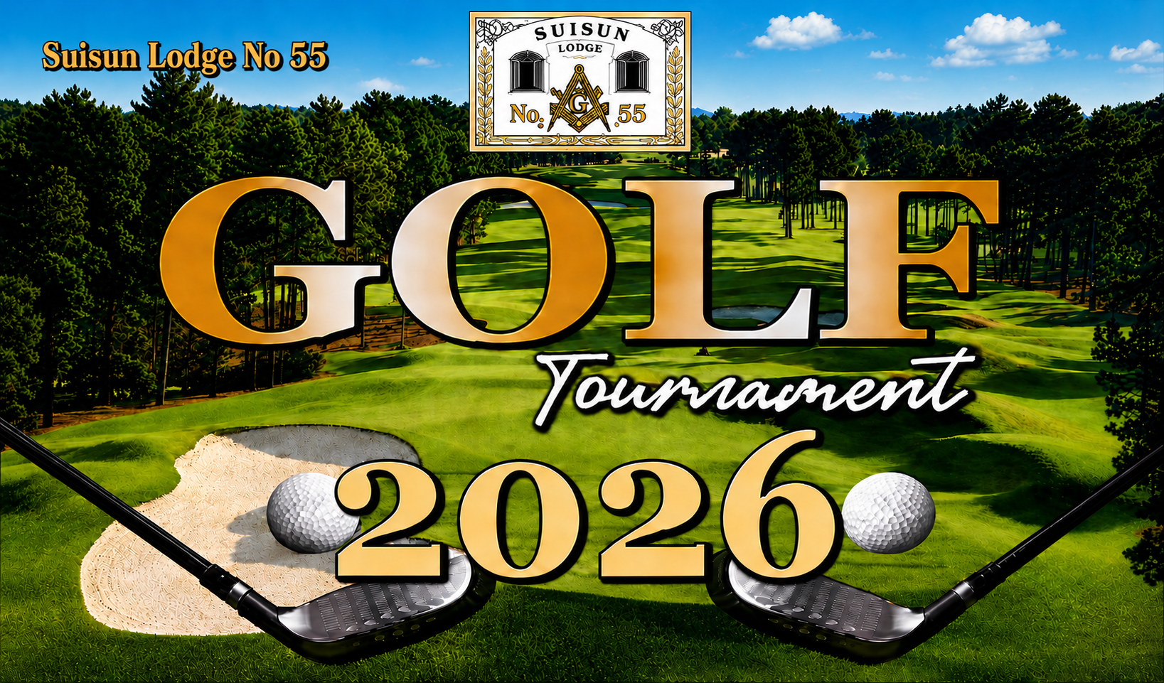 Suisun Lodge No. 55 2026 Golf Tournament sign
